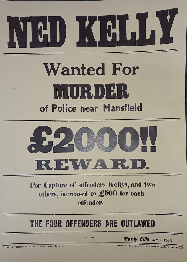 Ned Kelly Reward Poster