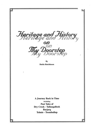 [District] Heritage & History on My Doorstep - Tolmie